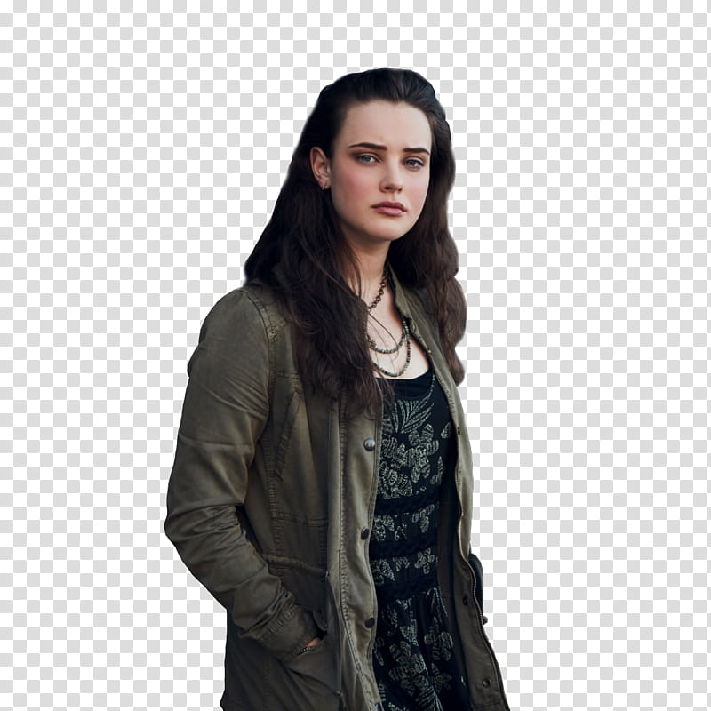 Katherine Langford S, woman in gray button-up jacket transparent background PNG clipart