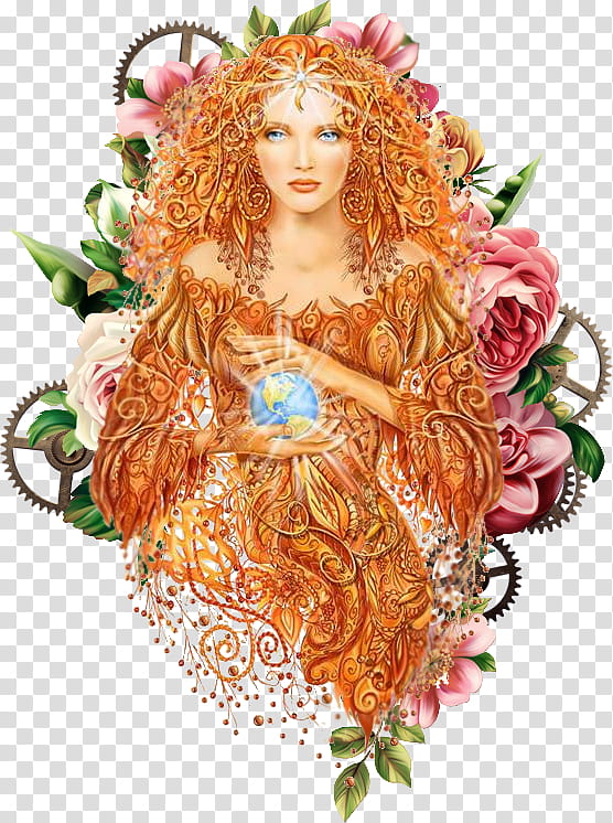 Cartoon Nature, Mother Goddess, Mother Nature, Gaia, Earth, Magic, Earth Goddess, Woman transparent background PNG clipart