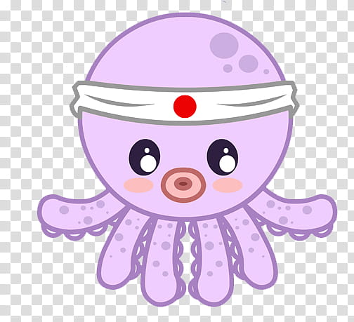 Cute, purple octopus illustration transparent background PNG clipart
