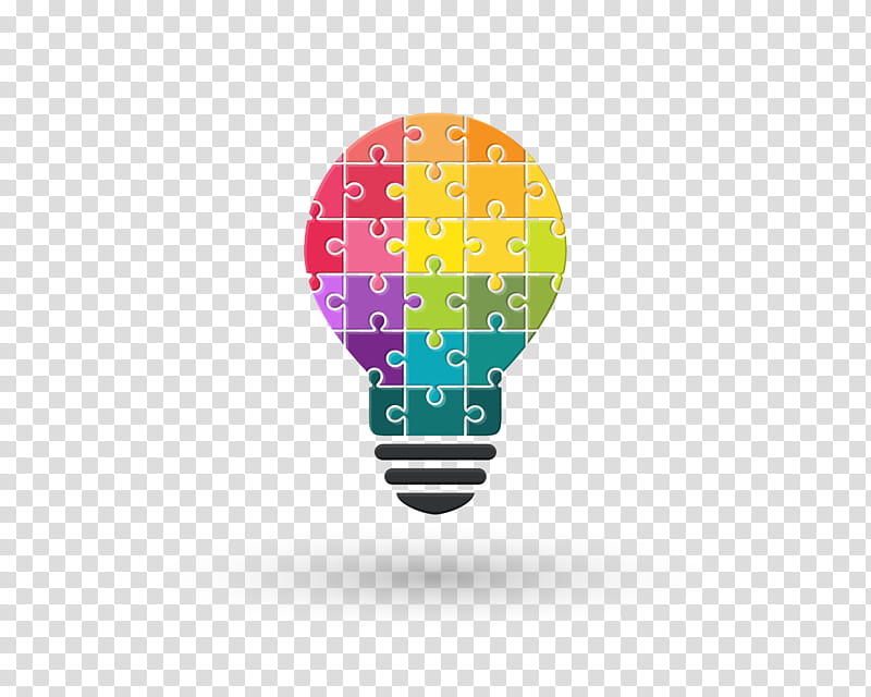 Light Bulb, Light, Incandescent Light Bulb, Puzzle, Jigsaw Puzzles, Idea, Creativity, Riddle transparent background PNG clipart