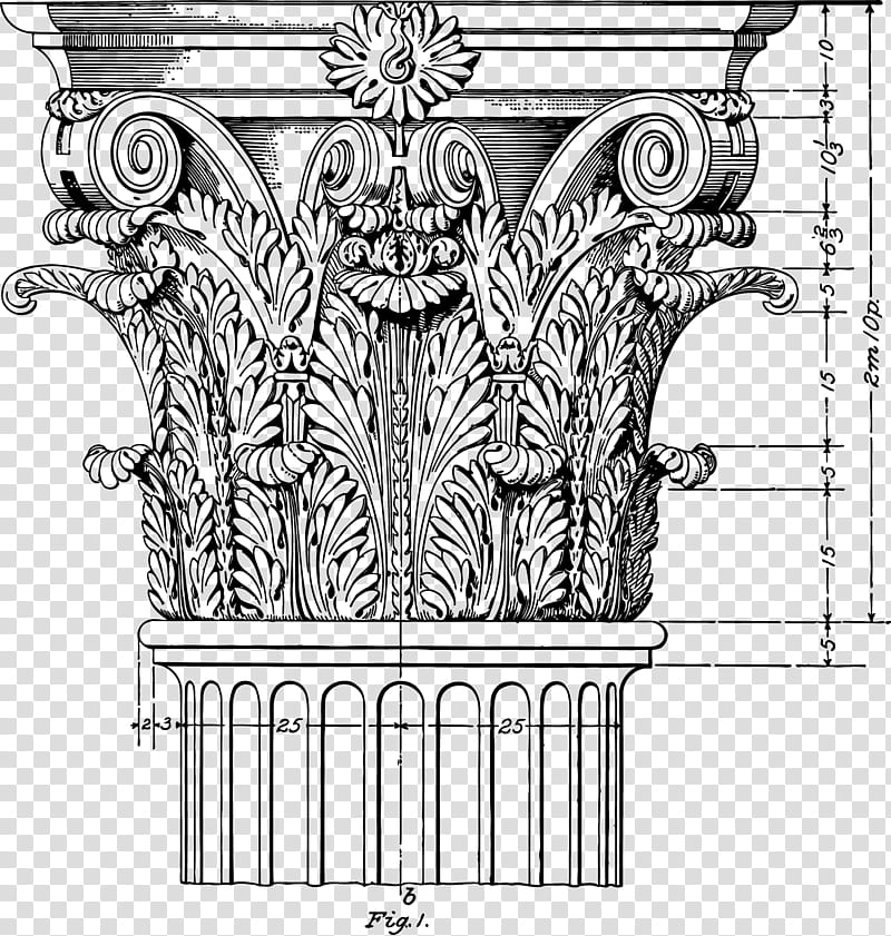 Architecture Line Art, Corinthian Order, Ancient Greek Architecture, Drawing, Iranian Architecture, Column, Classical Order, Architectural Drawing transparent background PNG clipart