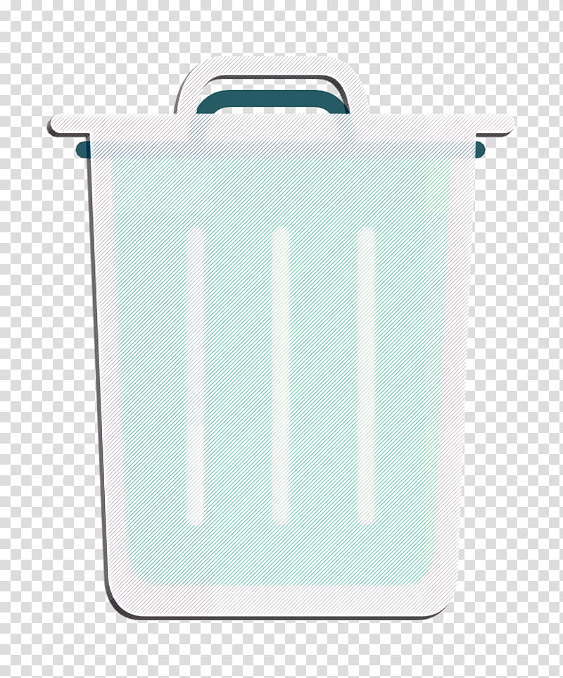 Trash icon Garbage icon Essential icon, Turquoise, Aqua, Plastic transparent background PNG clipart