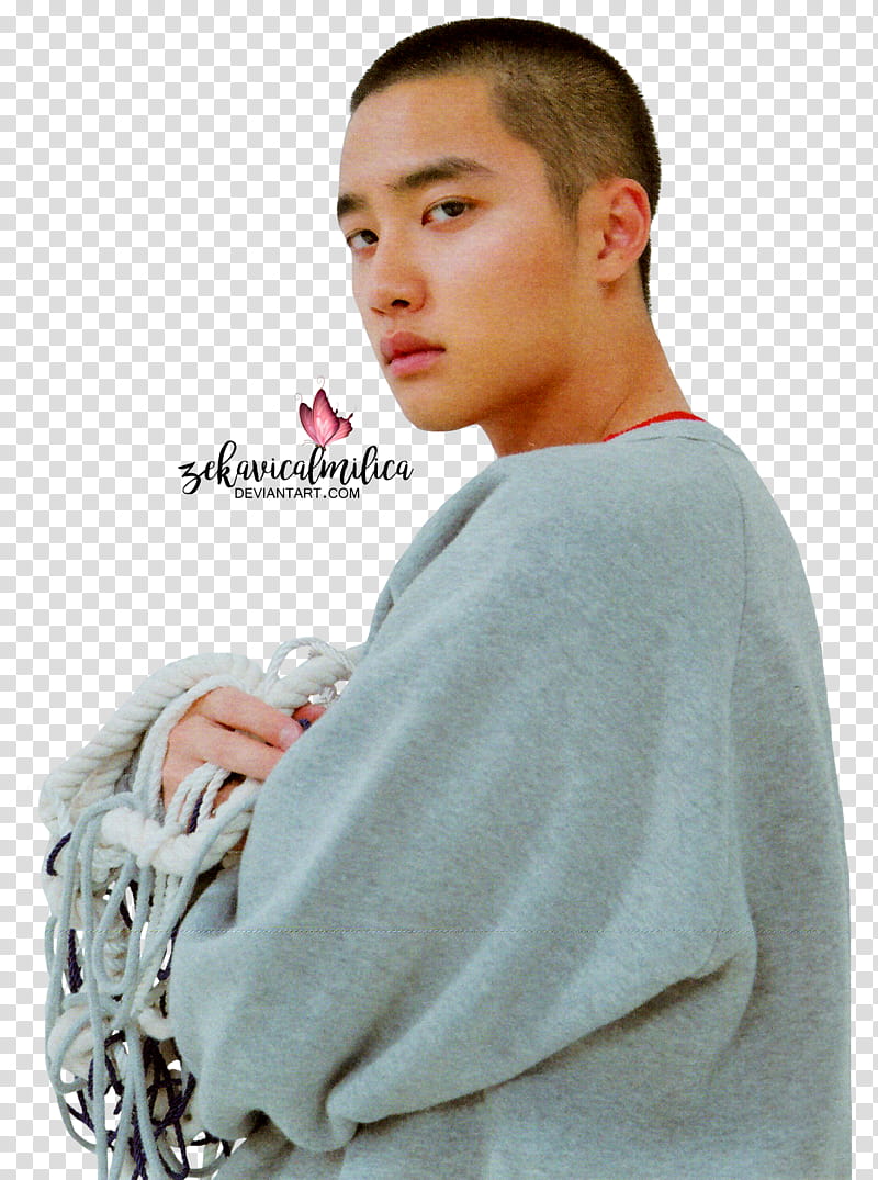 EXO D O Universe, man holding white net transparent background PNG clipart