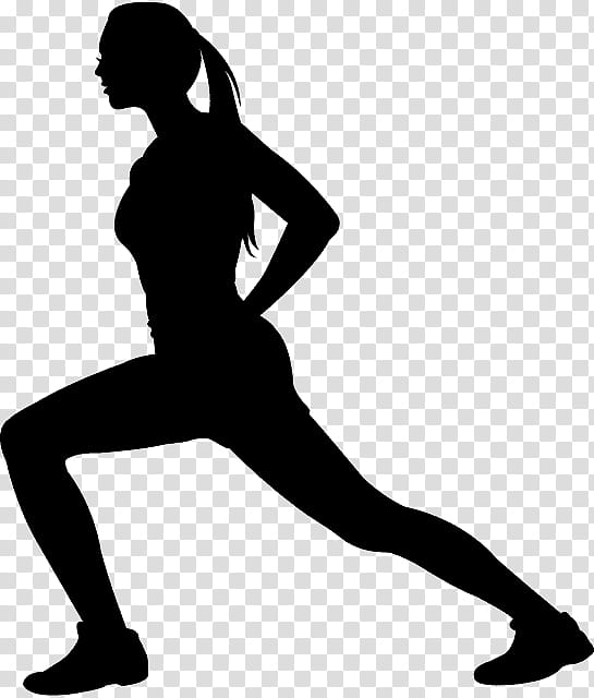 silhouette running standing lunge leg, Recreation, Knee, Human Leg, Exercise transparent background PNG clipart