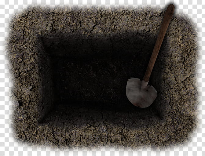 RPG Map Elements , brown hole with shovel illustration transparent background PNG clipart