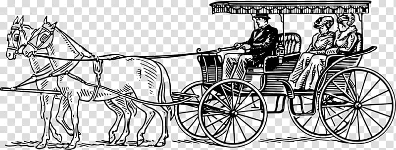 Horse, Car, Horsedrawn Vehicle, Surrey, Carriage, Horse And Buggy, Wagon, Drawing transparent background PNG clipart