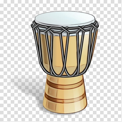 drum percussion membranophone hand drum musical instrument, Watercolor, Paint, Wet Ink, Djembe, Goblet Drum, Bongo Drum transparent background PNG clipart