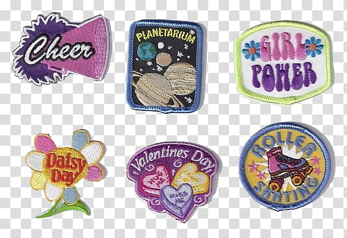 Patches, six assorted-color patches arts transparent background PNG clipart