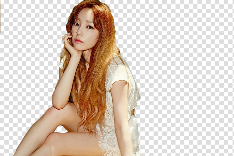 Taeyeon Holler Concept, woman wearing white capsleeved dress transparent background PNG clipart