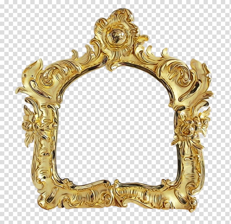 Gold Frame Frame, Frames, Brass, Mirror, Metal, Antique, Interior Design transparent background PNG clipart