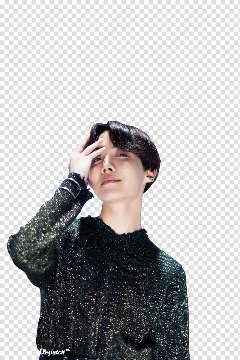 Hoseok BTS, man in black sweater on focus graphy transparent background PNG clipart