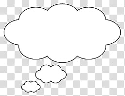 white cloud outline transparent background PNG clipart