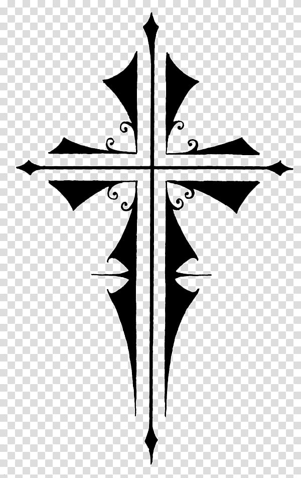 Leaf Symbol, Tattoo, Christian Cross, Crucifix, Celtic Knot, Body Piercing, Plant, Blackandwhite transparent background PNG clipart