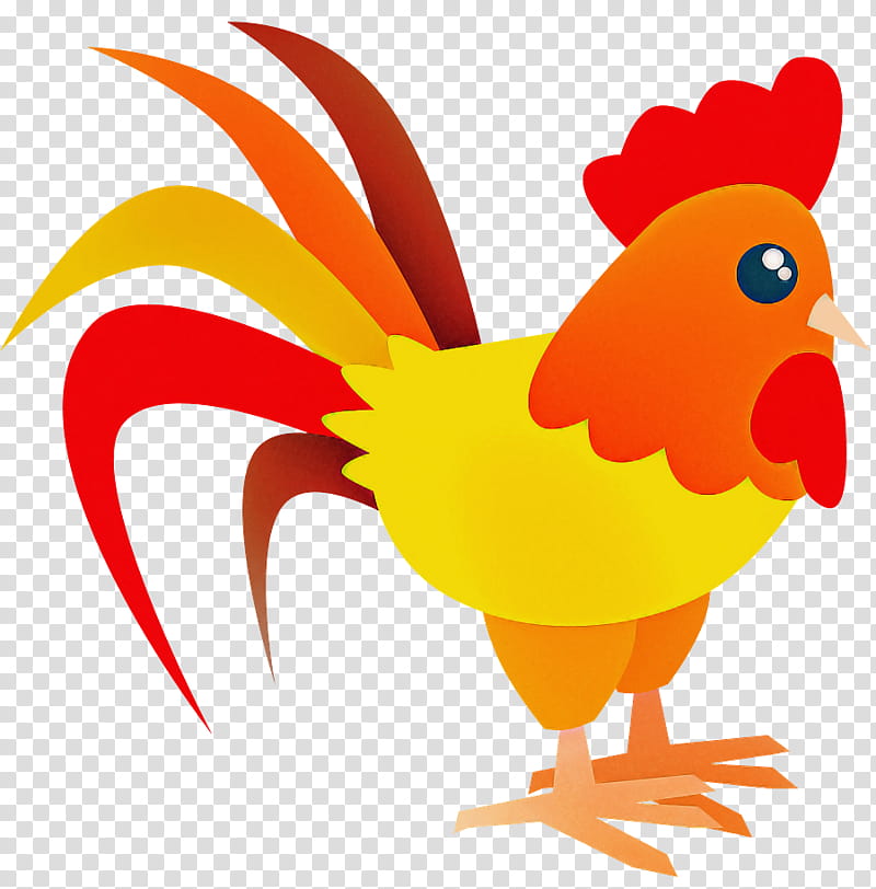 chicken rooster bird beak, Cartoon, Comb, Wing, Live, Tail, Poultry, Animal Figure transparent background PNG clipart