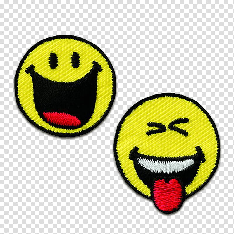 Emoticon Smile, Smiley, Embroidered Patch, Embroidery, Ironon, Sewing, Clothing, Textile transparent background PNG clipart