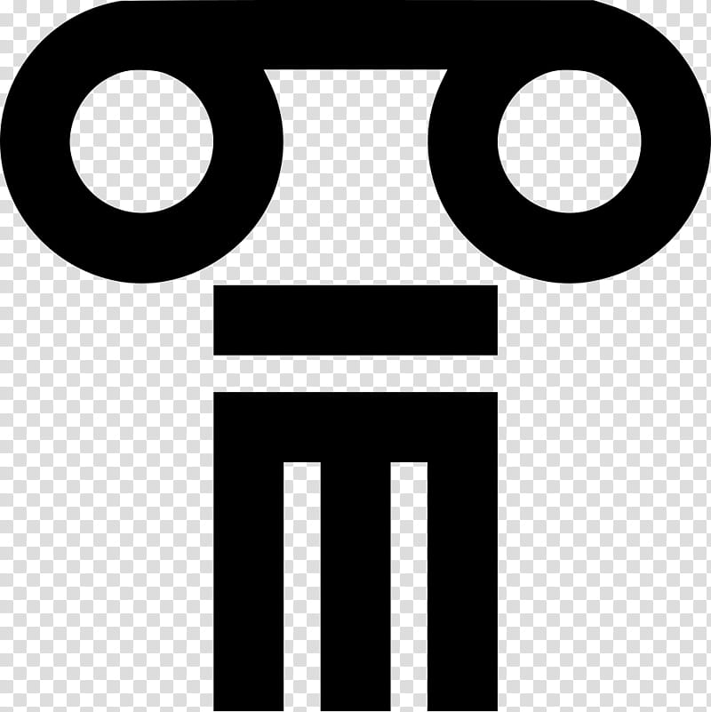 Logo Text, Classical Order, Column, Line, Symbol, Blackandwhite transparent background PNG clipart