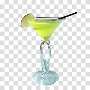 glass of martini with lime transparent background PNG clipart