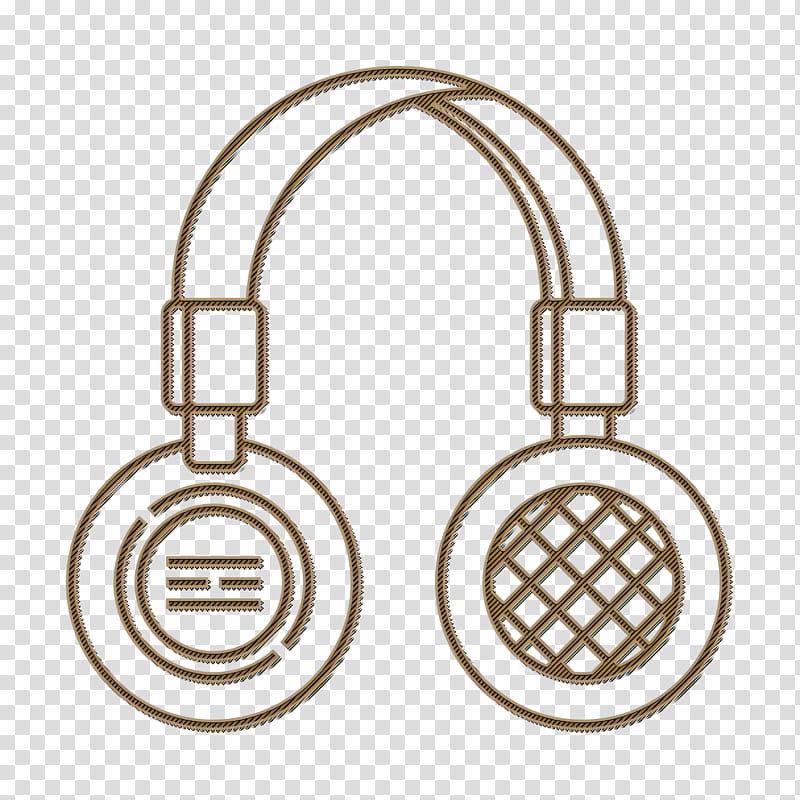 earphones icon headphones icon headset icon, Sound Icon, Speaker Icon, Audio Equipment, Technology, Brass, Gadget, Circle, Metal transparent background PNG clipart