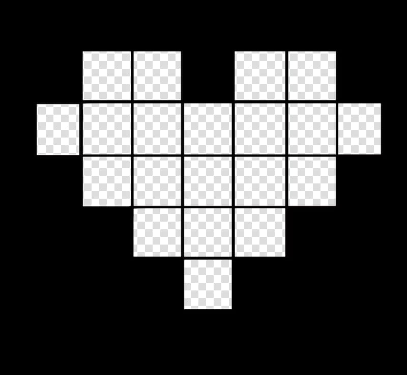 Corazon Pixelado Base, black and white heart illustration transparent background PNG clipart