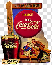 Vintage ll, Coca-Cola poster transparent background PNG clipart