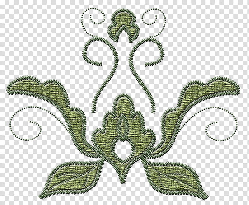 embroidery, green cross-stitch flower illustration transparent background PNG clipart