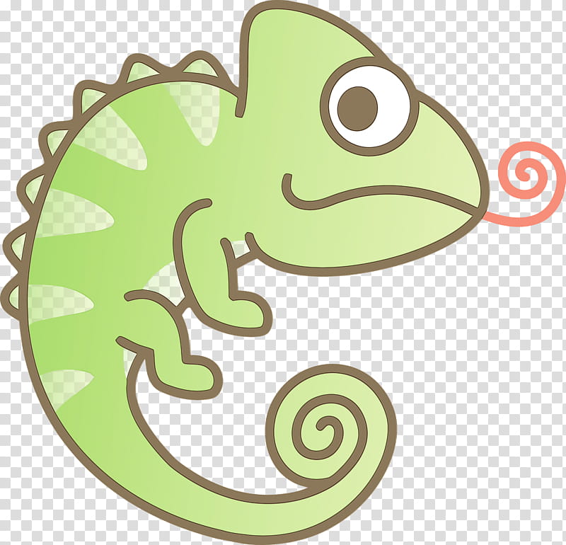 green lizard chameleon cartoon reptile, Cute Chameleon, Cartoon Chameleon, Watercolor, Paint, Wet Ink, Scaled Reptile, Sticker transparent background PNG clipart