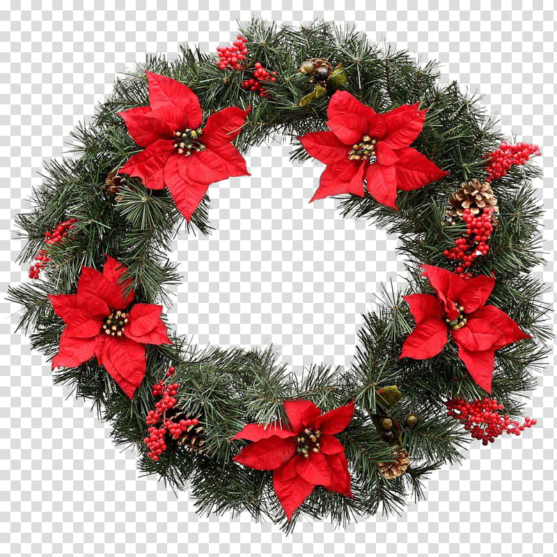 Xmas  Watchers, green and red wreath illustration transparent background PNG clipart