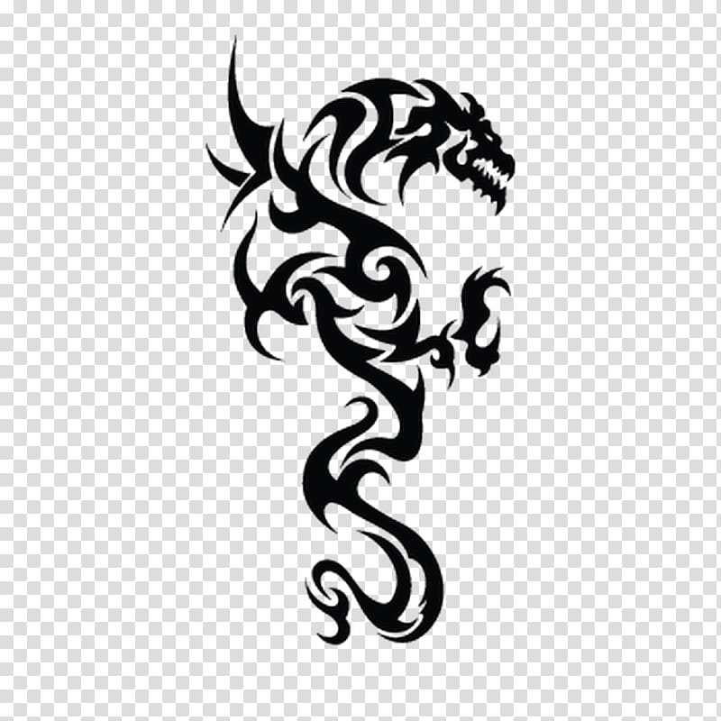 Dragon Drawing, Tattoo, Dragon Tattoo Design, Body Art, Temporary Tattoo, Blackandwhite, Sticker transparent background PNG clipart