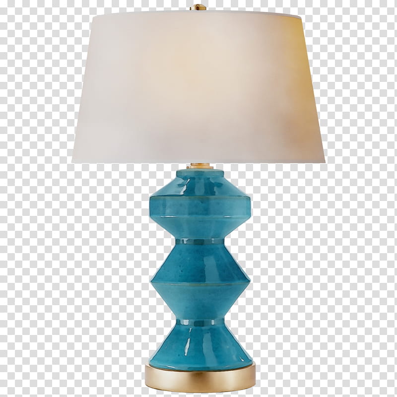 lamp light fixture blue lighting turquoise, Watercolor, Paint, Wet Ink, Lampshade, Lighting Accessory, Teal, Table transparent background PNG clipart