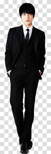 , man in black -piece suit transparent background PNG clipart