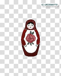 China Doll, red and white nesting doll transparent background PNG clipart