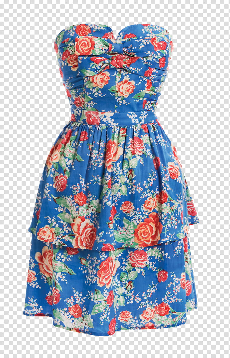 clothes, green, red, white, and blue floral sweetheart neckline dress transparent background PNG clipart