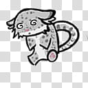 Shimeji Snow Leopard, grey cat illustration transparent background PNG clipart
