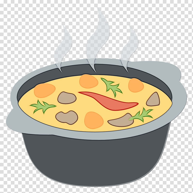 soup food dish cauldron cookware and bakeware, Watercolor, Paint, Wet Ink, Cuisine, Crock, Hot Pot, Fried Egg transparent background PNG clipart