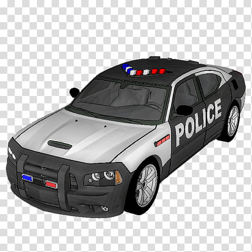 Transportation, black and gray police car illustration transparent background PNG clipart