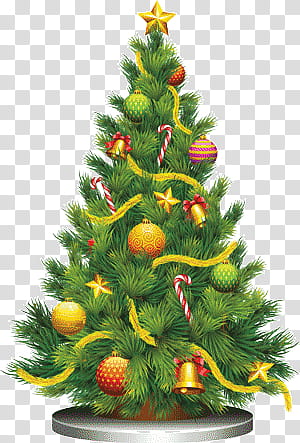 Navidad, green Christmas tree illustration transparent background PNG clipart