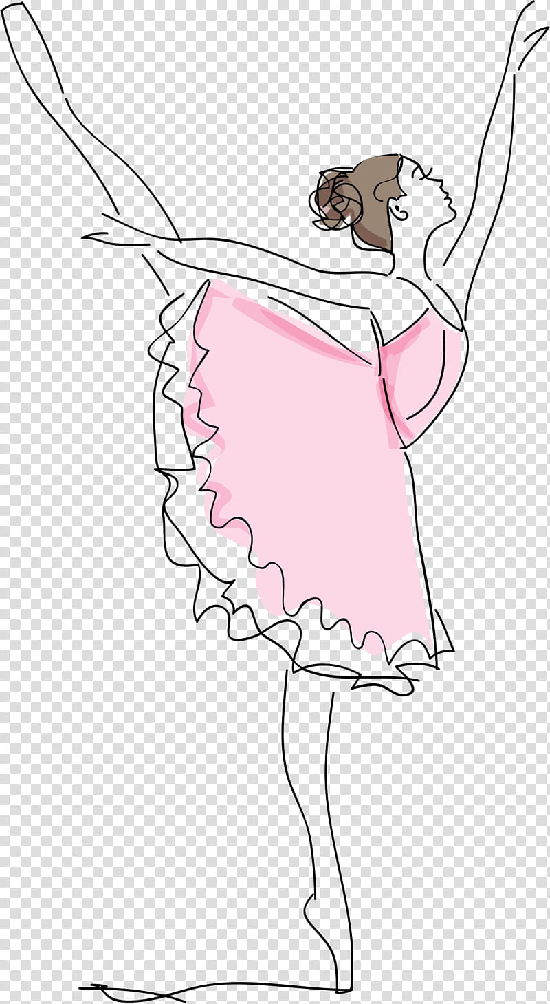 Ballet Dancer Pink, Drawing, Ballet Shoe, Footwear, Costume, Costume Design, Line Art transparent background PNG clipart