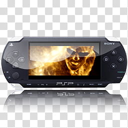 PSP Movie Converter, black Sony PSP console transparent background PNG clipart