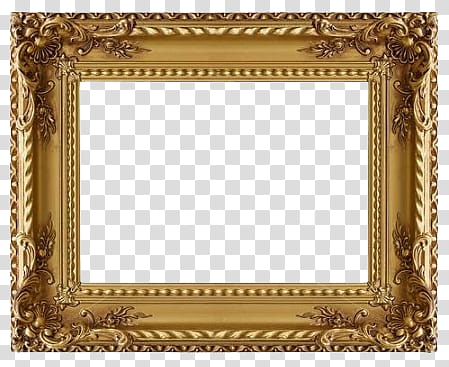 Golden Frames, gold ornate frame transparent background PNG clipart