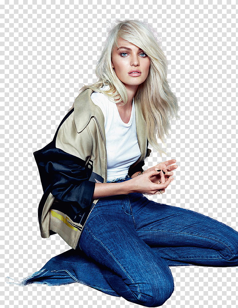 Candice Swanepoel, woman wearing gray and black jacket and blue denim jeans outfit transparent background PNG clipart
