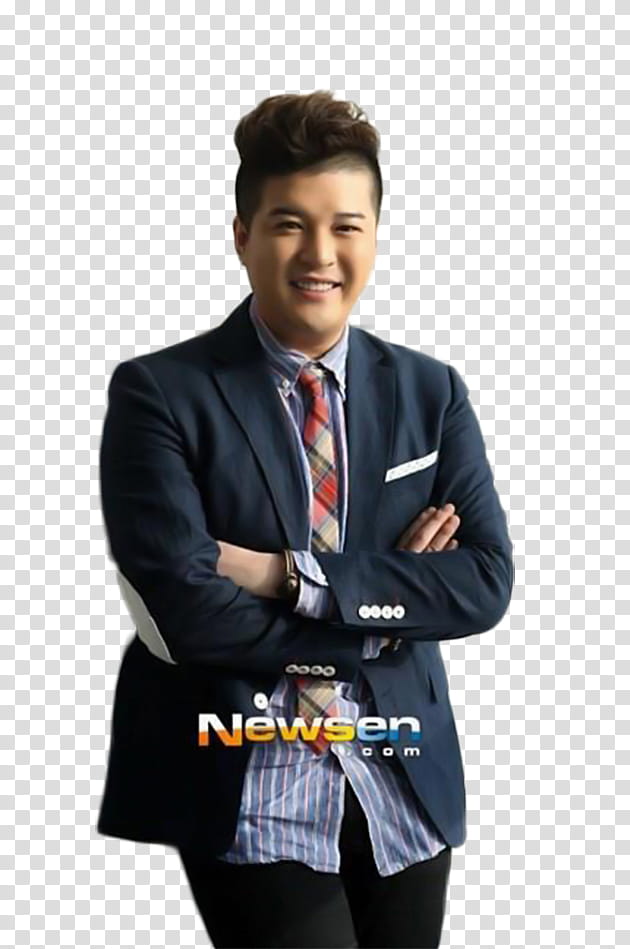 Shindong Super Junior , standing man with his arms crossed transparent background PNG clipart