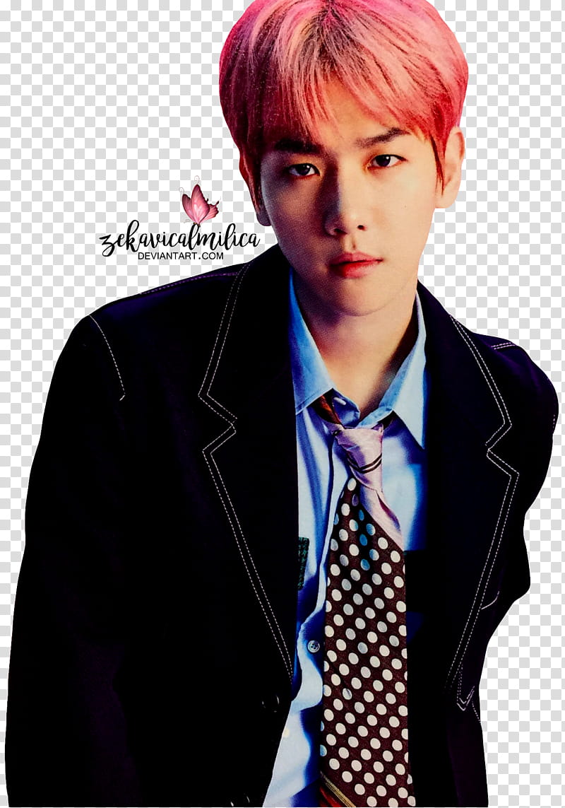 EXO CBX Baekhyun MAGIC, man in black blazer transparent background PNG clipart
