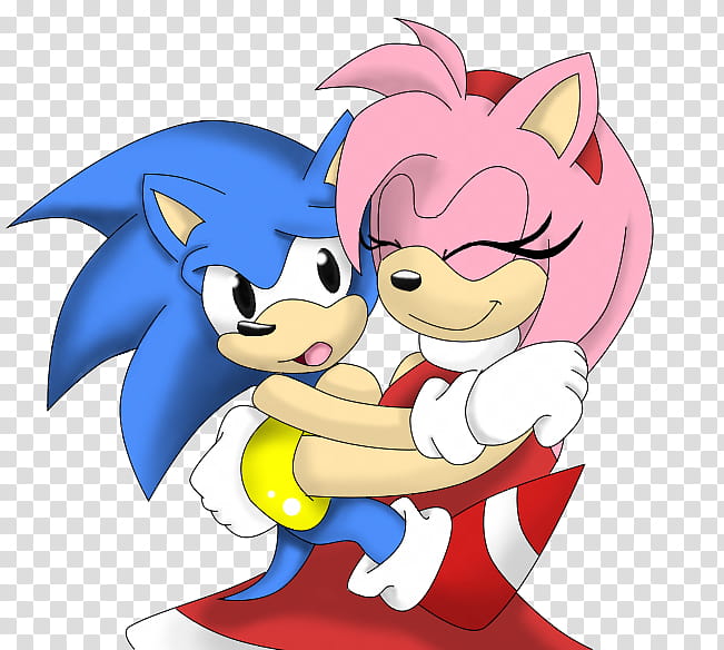 Classic Sonic x Modern Amy, Sonic the hedgehog transparent background PNG clipart