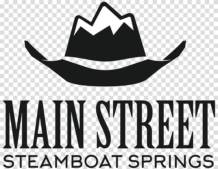 Cowboy Hat, Main Street Steamboat Springs, Logo, Line, Colorado, Clothing, White, Text transparent background PNG clipart