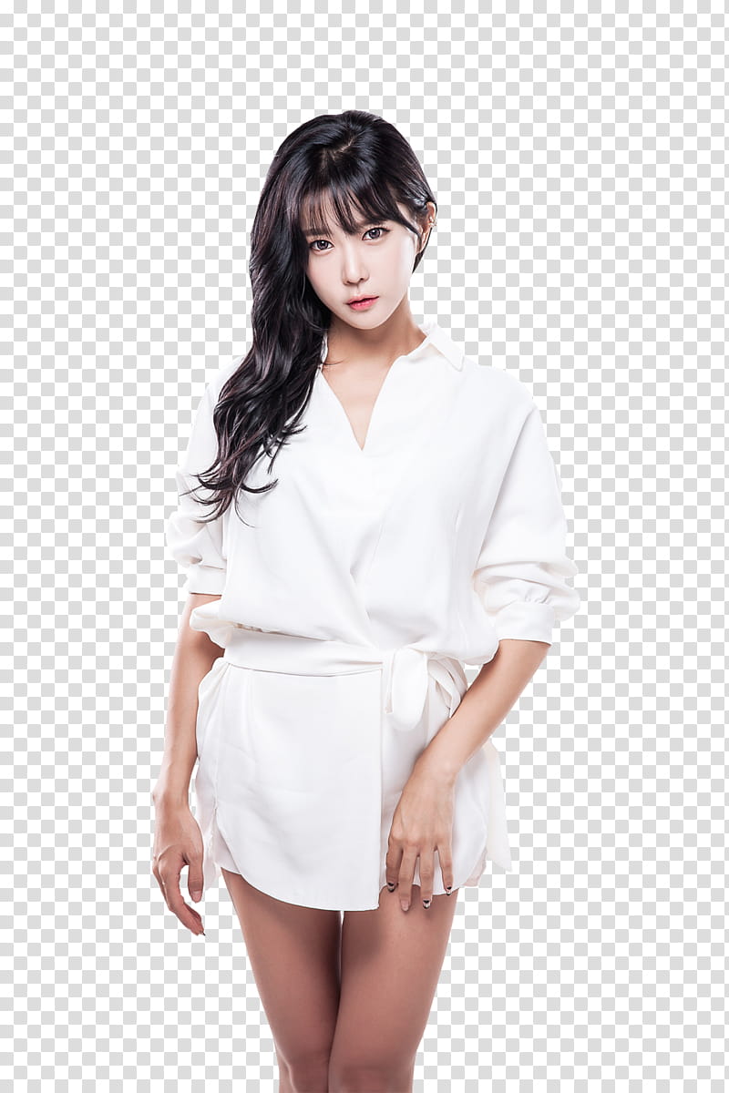 HEO YOON MI, woman wearing white bathrobe transparent background PNG clipart