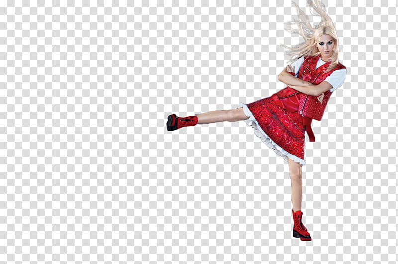 Kendall Jenner , woman folding her arms while kicking transparent background PNG clipart