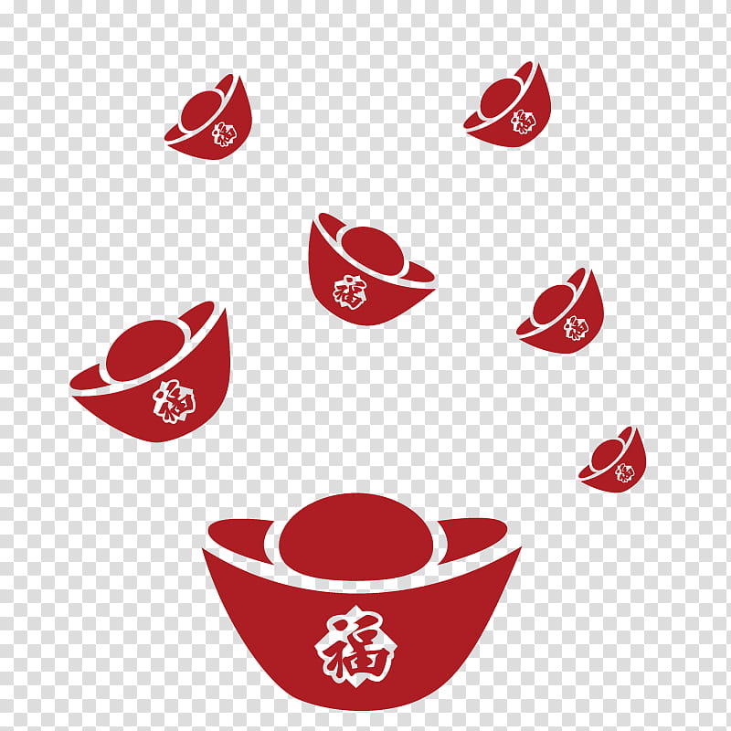 Chinese New Year Red, Papercutting, Sycee transparent background PNG clipart