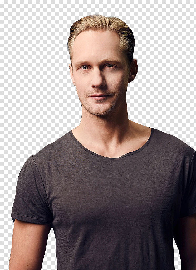 Alexander Skarsgard, man in black shirt transparent background PNG clipart