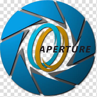New Aperture Science Logo, blue and brown Aperture logo transparent background PNG clipart