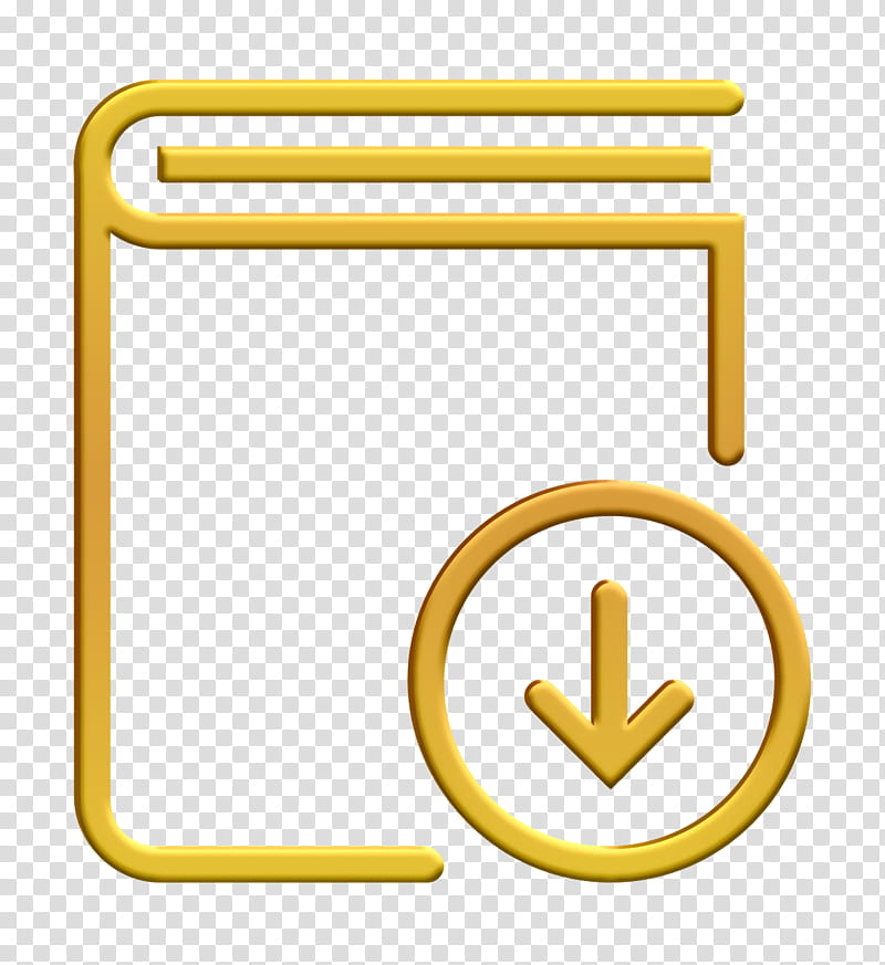 book icon dowload icon streamline icon, Yellow transparent background PNG clipart